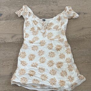 American Eagle Outfitters White Smocked Dress
